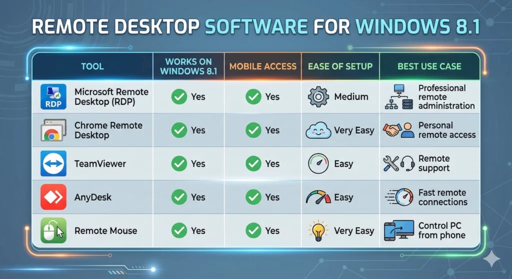 remote desktop windows 8.1 software