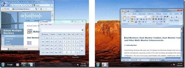 Multi Monitor Taskbar Windows 7 individual mode