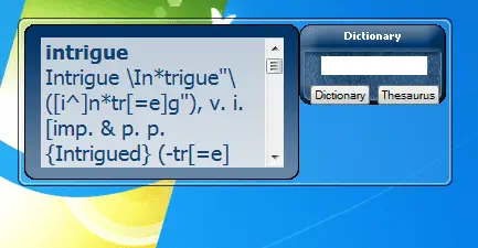 dictionary windows 7 gadget