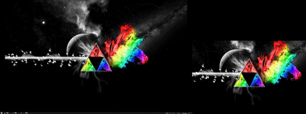 mutiple monitor display taskbar scaled 1