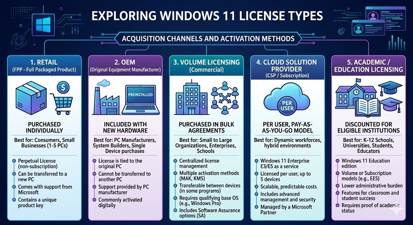 windows 11 license types
